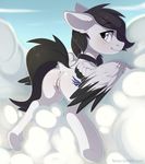  2017 anus butt cutie_mark dock equine fan_character feathered_wings feathers female fensu-san feral hair hooves lamika looking_at_viewer mammal my_little_pony outside pegasus pussy smile solo underhoof wings 