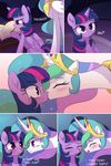  2017 blush book comic dialogue duo english_text equine eyelashes eyes_closed feathered_wings feathers female female/female feral food friendship_is_magic hair hi_res horn kissing long_hair mammal momomistress multicolored_hair multicolored_tail my_little_pony open_mouth pocky princess_celestia_(mlp) purple_eyes purple_feathers reading smile text tongue tongue_out twilight_sparkle_(mlp) white_feathers wide_eyed winged_unicorn wings 