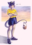  absurdres alternate_costume animal_ears crossed_arms gym_shorts highres huge_filesize military military_uniform mouse_ears mouse_tail navy nazrin rylusus shirt shoes shorts sneakers t-shirt tail touhou translation_request uniform 