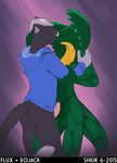  anthro cat clothing digital_media_(artwork) duo erection feline flux frill frottage hi_res hoodie kissing lizard male male/male mammal nude penis reptile rojack rubbing scalie sex shiuk 