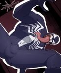  bulge eyeless male marvel monster mugheyart muscular nude open_mouth saliva solo spider-man_(series) teeth tongue tongue_out venom_(spider-man) 