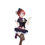  alternate_hairstyle artist_request bow flight_attendant frills garter_straps hat high_heels looking_at_viewer love_live! love_live!_school_idol_festival love_live!_school_idol_project midriff mini_hat navel nishikino_maki official_art open_mouth petticoat puffy_short_sleeves puffy_sleeves purple_eyes red_hair short_hair short_sleeves skirt smile solo stewardess suspender_skirt suspenders thighhighs transparent_background 