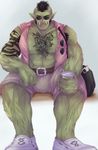  body_hair bulge chest_hair fraternity hairy humanoid male orc orcish_frat_boy rashirou tattoo 