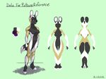  2016 absurd_res african_wild_dog anthro breasts canine featureless_breasts female flyingram hi_res looking_at_viewer mammal model_sheet simple_background smile standing 