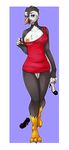  anthro avian bird blush breasts clothed clothing female flashing hiddenwolf looking_at_viewer nipple_bulge nipples puffin smile solo standing 
