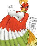  avian beak bird breasts female ho-oh legendary_pok&#233;mon lugia mr._zero mr_zero nintendo plain_background pok&#233;mon pokemon video_games white_background wings 