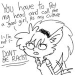  black_and_white breasts canine dialogue english_text female ghoul_school hair mammal monochrome scooby-doo_(series) solo tailwag text tjpones unseen_character were werewolf winnie_werewolf 