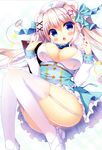  animal_ears cleavage erect_nipples no_bra nurse open_shirt sasai_saji stockings thighhighs watakubi 