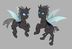  2017 ambiguous_gender cat-named-fish changeling duo feral hi_res hole_(anatomy) horn imago_(oc) insect_wings looking_at_viewer my_little_pony simple_background wings 