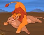  ashpri disney duo feline female feral lion lying male male/female mammal nala on_side romantic_couple simba smile the_lion_king 