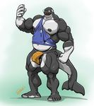  balls beverage biceps big_muscles bulge cetacean chestnuts_(artist) clothing darwen eyewear flexing glasses jockstrap male mammal marine musclegut muscular muscular_male navel nipples open_mouth orca pecs peeking shirt smile solo standing tank_top teeth torn_clothing underwear whale 