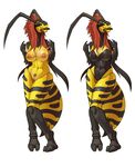  antennae anthro arthropod breasts clothing corset female hair insect lingerie lunate nipples pussy solo tight_clothing wasp wide_hips 
