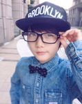  1boy child ea glasses hat photo solo 