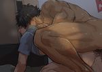  age_difference anal bara blush body_hair brothers clenched_teeth cum cum_in_ass cum_while_penetrated cumdrip drooling family incest marototori nude penetration saliva sex siblings size_difference steam sweat testicles yaoi 