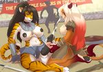  2017 anthro areas areola armor audience balls big_balls big_breasts black_hair black_nipples black_penis breasts competition crowd cum cum_leaking cum_on_breasts cum_on_face cumshot dickgirl dickgirl/dickgirl dksk30 duo ejaculation erection facial_piercing feline green_eyes group hair hair_over_eye huge_balls huge_breasts intersex intersex/intersex knot lion long_hair lucy_the_lioness mammal mastrubation melee_weapon muscular nipples nose_piercing nose_ring orgasm penis piercing ponytail public shield sitting smile stadium stripes sword tiger uncut weapon zhali 