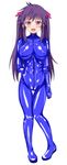  1girl blush bodysuit ebisuzawa_kurumi gakkou_gurashi! long_hair looking_at_viewer purple_eyes purple_hair ryouri_(ru) twintails 