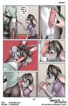 2017 anthro ball_lick ball_suck balls blush bottomless clothed clothing clothing_lift comic cute digital_media_(artwork) embarrassed english_text erection eyewear fellatio female foreskin glasses hair humanoid_penis kneeling library licking male male/female mammal mancoin mouse navel nerd open_mouth oral penis penis_lick penis_touch pigtails public raccoon rave_raccoon rodent school sex shirt shirt_lift skirt sucking teenager text tongue tongue_out uncut undressing worried young 