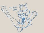  anthro balls barbed_penis bubsy bubsy_(series) emenius feline lynx male mammal penis solo video_games 