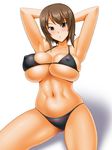  1girl bikini breasts brown_hair kawanuma_uotsuri large_breasts solo 