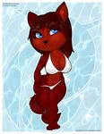  bikini blue_eyes breasts canine chibi clothing fan_character female fox fur hair mammal red_fur skydog solo swimsuit 