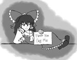  :/ annoyed censored_text commentary dabogon detached_sleeves english greyscale hakurei_reimu holding holding_sign jitome long_hair long_skirt looking_at_viewer lying monochrome on_side parody profanity ribbon-trimmed_sleeves ribbon_trim shoes sign skirt skirt_set solo touhou v-shaped_eyebrows vest wavy_hair 