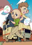  anger_vein blue_eyes breaking_bad chibi english_text jesse_pinkman speech_bubble text walter_white 