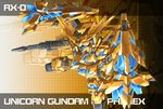  character_name energy_gun glowing gundam gundam_unicorn mecha memento_vivi no_humans nt-d shield unicorn_gundam_phenex yellow_eyes zoom_layer 