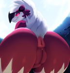  2017 absurd_res anthro anus black_nose butt female half-closed_eyes hi_res looking_back lycanroc midnight_lycanroc nintendo nude pok&eacute;mon pussy snuckums solo video_games 