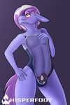 2017 anthro balls berry_frost blush clothed clothing earth_pony equine fan_character frontal-mesh_swimsuit girly hair hi_res horse male mammal multicolored_hair my_little_pony penis pony smile solo two_tone_hair whisperfoot 