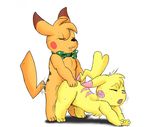  all_fours bow_tie doggystyle eroborus eyes_closed female from_behind_position fur hand_on_butt looking_pleasured male male/female milachu nintendo open_mouth orange_fur pikachu pink_nose pink_stripes pok&eacute;mon sex stripes sweat tongue video_games yellow_fur 