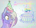  2017 berry_frost cale earth_pony english_text equine fan_character hair hat horse mammal my_little_pony party_hat pony smile solo text tongue tongue_out whisperfoot 