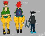  2017 anthro areola backpack big_breasts blue_eyes booty_shorts bowser bracelet breasts butt choker cleavage clothed clothing copy_nintendo crossgender duo eyewear female fish footwear formula9 fur glasses hair height_chart high_heels horn huge_breasts jewelry koopa male marine mario_bros nintendo nipple_slip nipples platform_footwear platform_heels red_eyes scalie shark shoes short_hair shorts size_difference spikes standing thick_thighs video_games wide_hips 