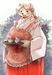  blue_eyes furry polar_bear setouchi_kurage tea 