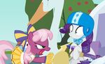  2017 angry armor blue_eyes cart cheerilee_(mlp) clothed clothing costume cutie_mark earth_pony equine female feral friendship_is_magic hair hammer helmet hi_res horse mammal my_little_pony outside pony purple_hair rarity_(mlp) shutterflyeqd sky solo tools tree 