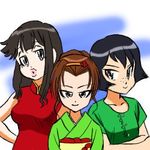  3girls hayashiba_megumi kogarashi_erino morinuma_motoko multiple_girls shichinin_no_nana 