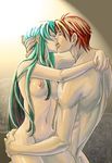  aozora_kyuuji aqua_hair arm arms ass ass_grab bare_back bare_shoulders blush breasts couple eirika eyes_closed fire_emblem fire_emblem:_seima_no_kouseki fire_emblem_8 fire_emblem_sacred_stones french_kiss hand_on_head hug kiss kissing knight long_hair midriff muscle navel nipples nude open_mouth princess red_hair seth sex short_hair thighs tongue tongue_kiss very_long_hair 