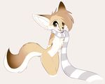  anthro canine fennec fox fur mammal scarf simple_background solo tan_fur taykoe white_background 