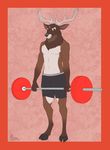  anthro antlers cervine deadlift deadlifting deer exercise gangstaguru horn male mammal muscular weights workout 
