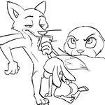  2017 anthro black_and_white butt canine cellphone disney duo eye_contact fellatio female fourball fox holding_object judy_hopps kneeling lagomorph male male/female mammal monochrome nick_wilde nude oral phone pussy rabbit recording sex simple_background sitting white_background zootopia 