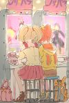  abe_nana animal_hood arcade arcade_cabinet back backpack bag blonde_hair hair_ornament hair_ribbon highres hood idolmaster idolmaster_cinderella_girls multiple_girls nagiawara orange_hair ponytail pretty_(series) pripara ribbon satou_shin shoes skirt socks twintails 