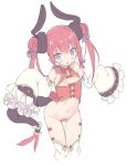  1girl blade_(galaxist) blue_eyes blush bottomless bow chinese_clothes cleavage_cutout detached_sleeves double_bun dragon_girl dragon_horns dragon_tail dress elizabeth_bathory_(fate) elizabeth_bathory_(fate)_(all) fang fate/extra fate/extra_ccc fate_(series) frilled_sleeves frills ground_vehicle hair_bow hair_ribbon horns long_sleeves looking_at_viewer maebari navel parted_lips pointy_ears purple_background purple_ribbon red_dress red_eyes ribbon side_bun sidelocks simple_background sleeves_past_fingers sleeves_past_wrists solo tail tail_garter thighhighs twintails white_hair white_legwear white_sleeves wide_sleeves 