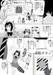  :d :o ^_^ animal_ears atou_rie closed_eyes coat comic commentary_request common_raccoon_(kemono_friends) eurasian_eagle_owl_(kemono_friends) fennec_(kemono_friends) fox_ears fox_tail greyscale kemono_friends long_sleeves marker_(medium) monochrome multiple_girls northern_white-faced_owl_(kemono_friends) open_mouth raccoon_ears raccoon_tail shirt skirt smile tail traditional_media translation_request 