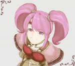  breastplate circlet fire_emblem fire_emblem_echoes:_mou_hitori_no_eiyuuou gloves grey_background long_hair mae_(fire_emblem) nonji_(sayglo_halo) pink_eyes pink_hair simple_background solo twintails 