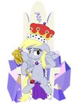  2017 cape chair cheezedoodle96 clothing crown derpy_hooves_(mlp) equine female friendship_is_magic hi_res mammal my_little_pony pegasus solo throne twilight_scepter_(mlp) wings 