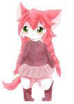  artist_request cat cat_busters furry green_eyes long_hair pink_hair 