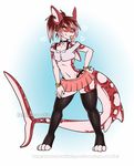  &lt;3 anthro blush clothed clothing crossdressing fish girly looking_at_viewer male marine ryunwoofie shark smile solo tongue tongue_out wide_hips 