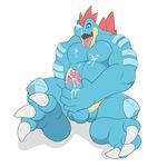  balls cum cum_on_self erection feraligatr male masturbation nintendo nude nuroi penile_masturbation penis pok&eacute;mon retracted_foreskin solo uncut video_games 