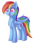  blue_feathers blue_fur cutie_mark equine eyelashes feathers female feral friendship_is_magic fur hair hooves mammal multicolored_hair my_little_pony pegasus rainbow_dash_(mlp) rainbow_hair simple_background smile solo standing tongue white_background wings xduskstarx 