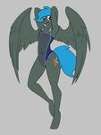  2017 anthro blue_hair clothing equine fan_character female flat_chested frontal-mesh_swimsuit hair horse jade_shine mammal my_little_pony nipples nude pegasus pony pussy smile swimsuit whatsapokemon wings 