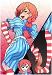  1girl feet femdom footjob mascot no_shoes penis red_hair thighhighs twin_braids wendy&#039;s wendy_(wendy&#039;s) 